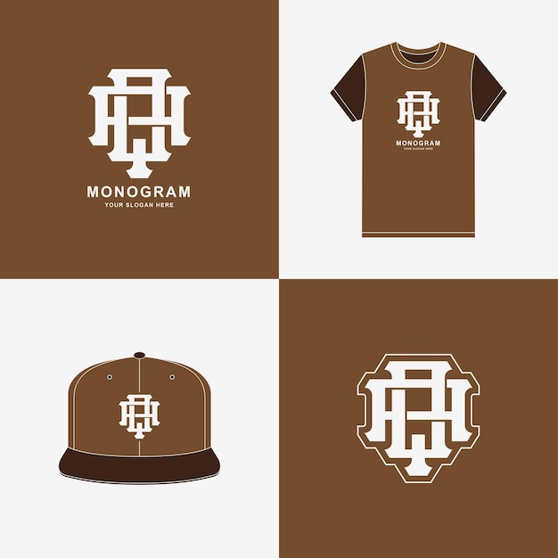 Monogram AQ of QA voor kleding, kleding op t-shirt en snapback mockup-ontwerp