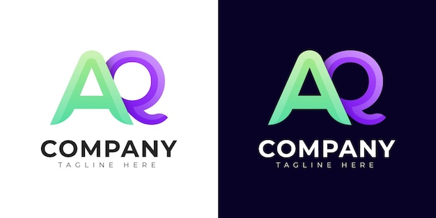 Monogramma un design del logo della lettera iniziale aq e qa