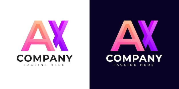 Monogram a ax and xa initial letter logo design