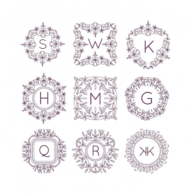 Monogram bage logo vector