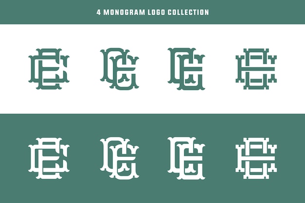 Vector monogram collection letter ce or ec with interlock, vintage style good for brand, clothing, apparel