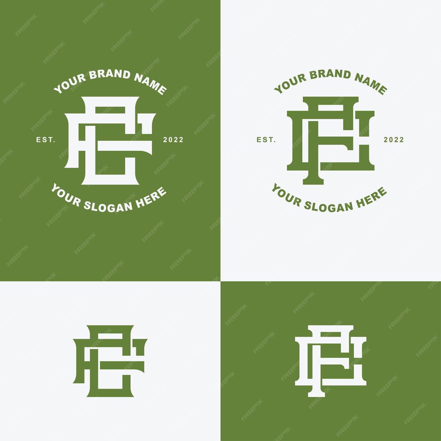 premium-vector-monogram-collection-letter-cf-or-fc-with-interlock