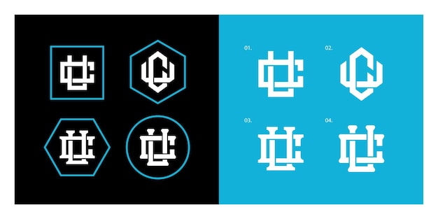 Monogram collection letter cu or uc with interlock style for brand, clothing, apparel, streetwear