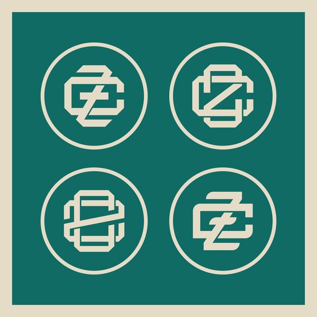 Vector monogram collection letter cz or zc with interlock, modern style good for brand, clothing, apparel