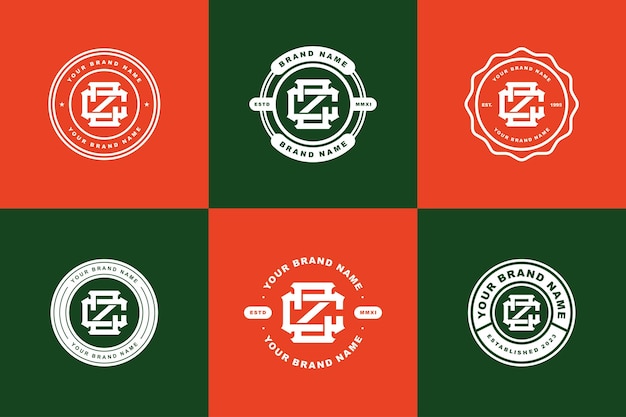 Коллекционная буква монограммы CZ или ZC с интерлоком, дизайн значка для бренда, одежды, одежды