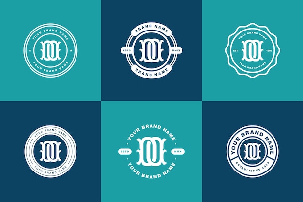 Vector monogram collection letter d or dd with interlock, vintage, classic style, badge design for brand