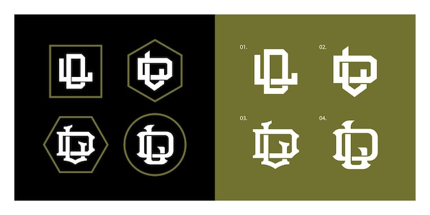 Vector monogram collection letter dl or ld with interlock style for brand, clothing, apparel, streetwear