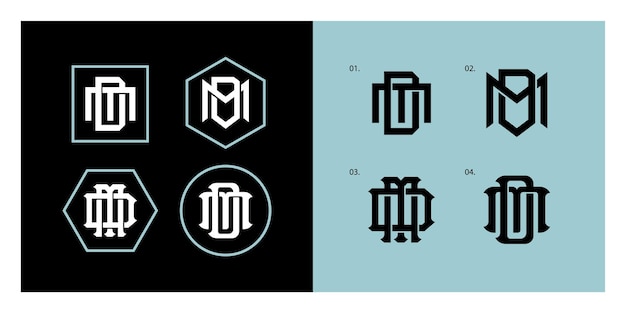 Vector monogram collection letter dm or md with interlock style for brand, clothing, apparel, streetwear