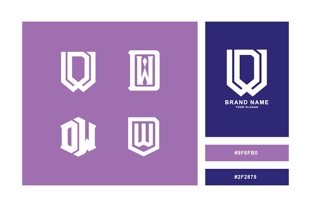 Monogram collection letter DW or WD with interlock, modern style good for brand, clothing, apparel