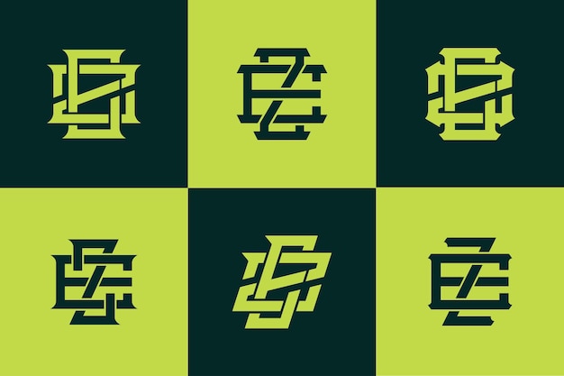 Monogram collection letter ez or ze with interlock style for brand clothing apparel streetwear