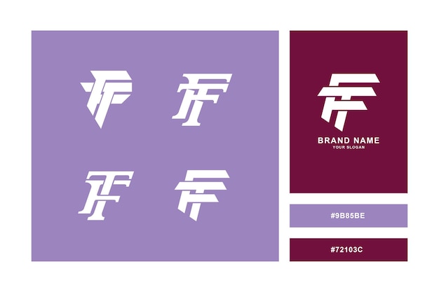 Monogram collection letter FT or TF with interlock style for brand clothing apparel streetwear