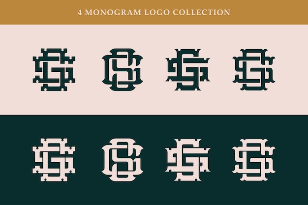 Monogram collection letter GS or SG with interlock vintage classic style good for clothing brand