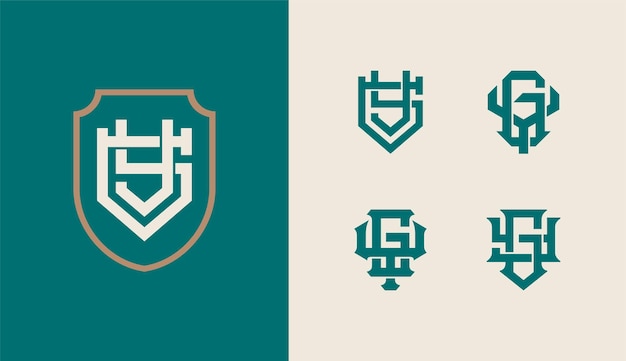Lettera di raccolta monogramma gy o yg con interblocco scudo stile moderno buono per abbigliamento di marca
