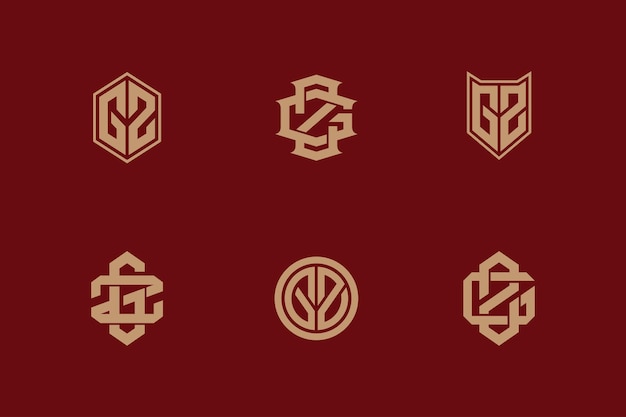 Monogram collection letter GZ or ZG with interlock modern style good for brand clothing apparel