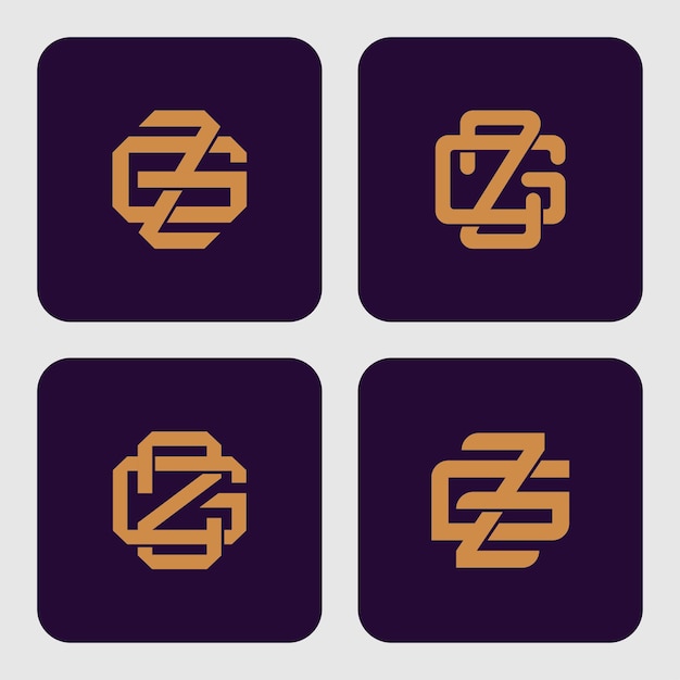 Vector monogram collection letter gz or zg with interlock style for brand clothing apparel streetwear