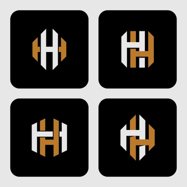 Monogram collection letter H or HH with interlock style for brand clothing apparel streetwear