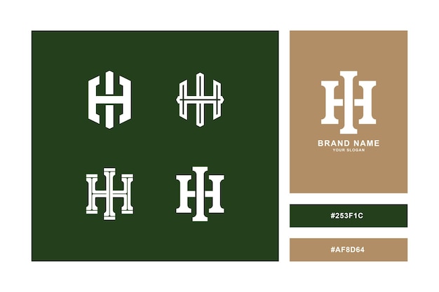 Monogram collection letter HI or IH with interlock style for brand clothing apparel streetwear