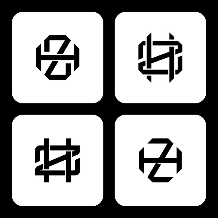 Vector monogram collection letter hz or zh with interlock style for brand clothing apparel streetwear