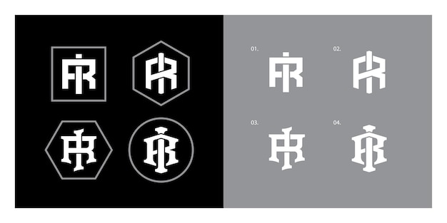 Monogram collection letter ir or ri with interlock style good for brand clothing apparel