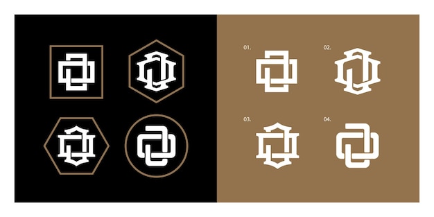 Monogram collection letter JO or OJ with interlock style for brand clothing apparel streetwear