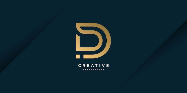 Вектор Логотип monogram d с творческой уникальной концепцией для деловой компании или человека, часть 2