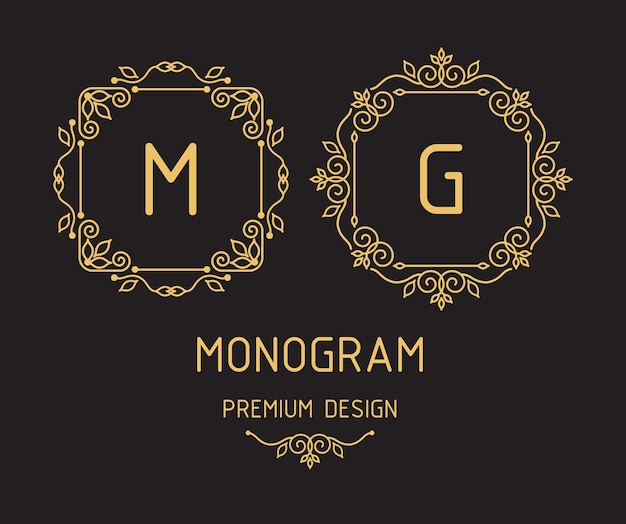 Modelli di disegno del monogramma