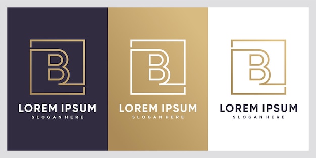 Monogram eerste B-logo-ontwerp met creatief modern concept