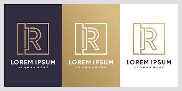 Monogram eerste R-logo-ontwerp met creatief modern concept