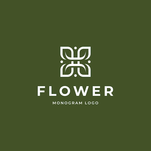 Monogram Flower or leaf logo template