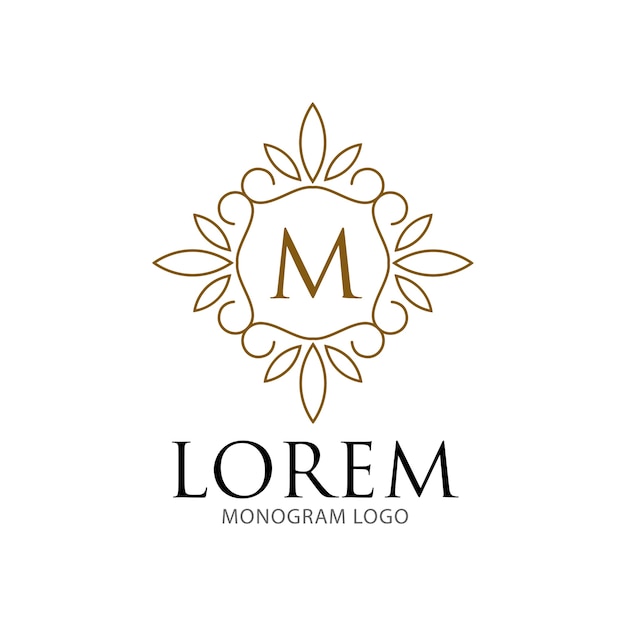 monogram frame logo template