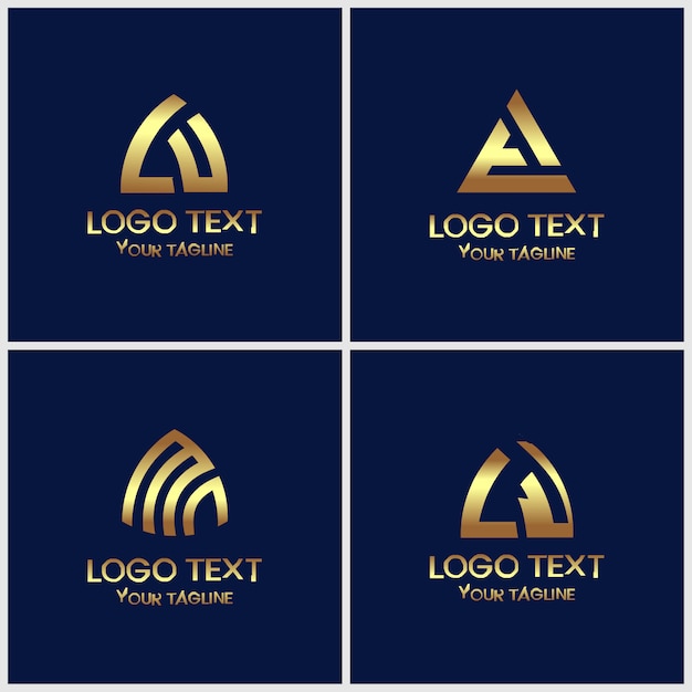 monogram gold logo design template