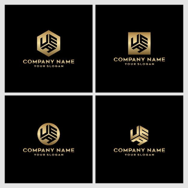 Monogram gold logo design