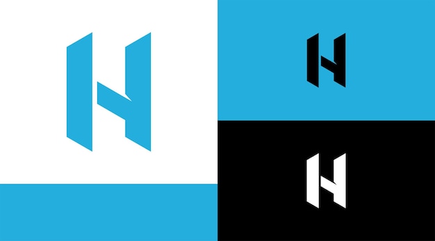 Monogram h logo ontwerpconcept