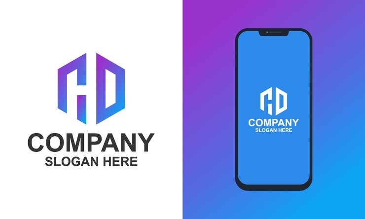 모노그램 육각형 컬렉션 로고 디자인 Premium Vector