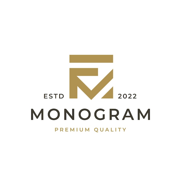 Monogram Initial Letter FM MF Logo Design. Business Initial Icon Vector