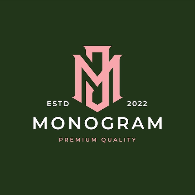 Monogram Initial Letter JM MJ Logo Design. Business Initial Icon Vector