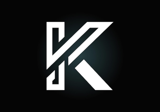 Monogram initial letter K logo design