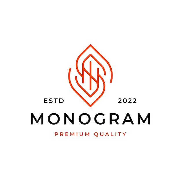 Monogram initial letter sn logo design. business initial icon vector
