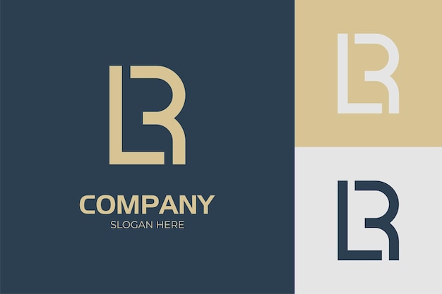 Векторный дизайн логотипа Monogram Initial LR Абстрактные начальные буквы L и R Связанный логотип для бизнес-технологий и логотипов брендинга