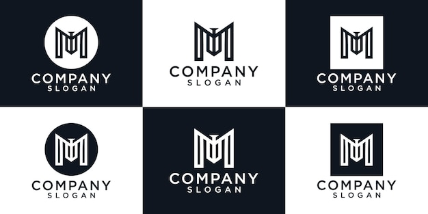 Monogramma iniziale m lettera tipografia logo design