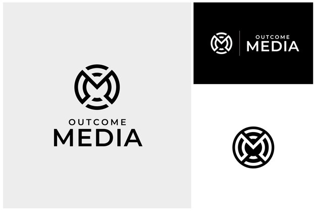 Vector monogram initials letter m om mo premium luxury brand logo design inspiration