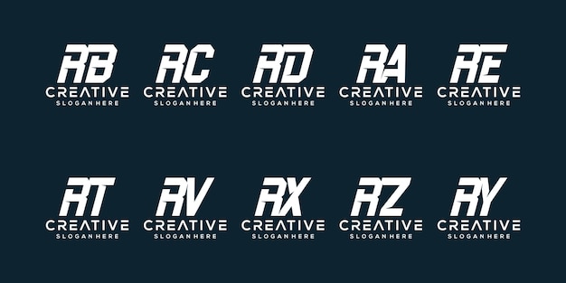 Monogram initiële R logo icon set design voor zaken van mode sport luxe