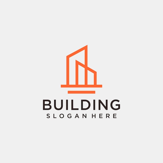 Monogram inspirational real estate building logo and business card