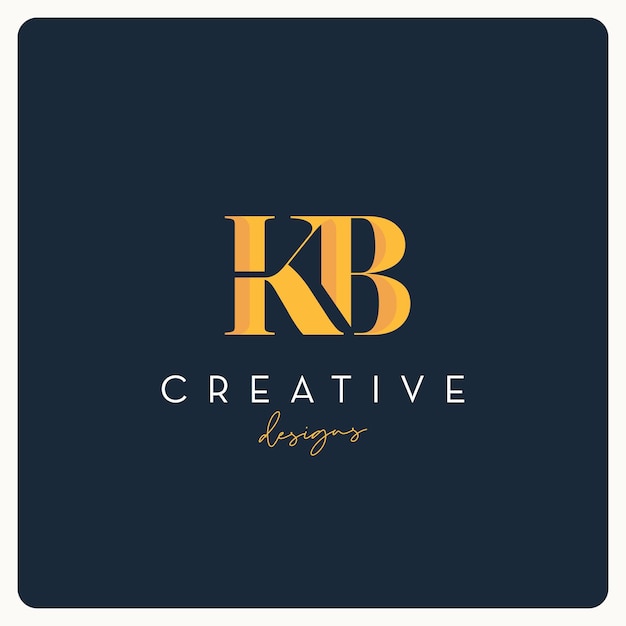 Monogram kb logo design, creative letter logo for business and company