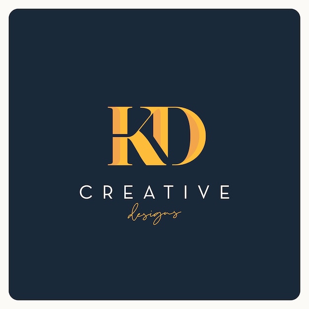 Вектор Дизайн логотипа monogram kd, креативный логотип письма для бизнеса и компании