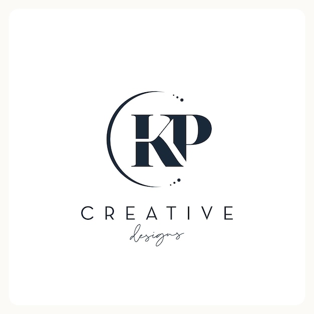 Vector monogram kp logo design, creative letter logo for business and company.