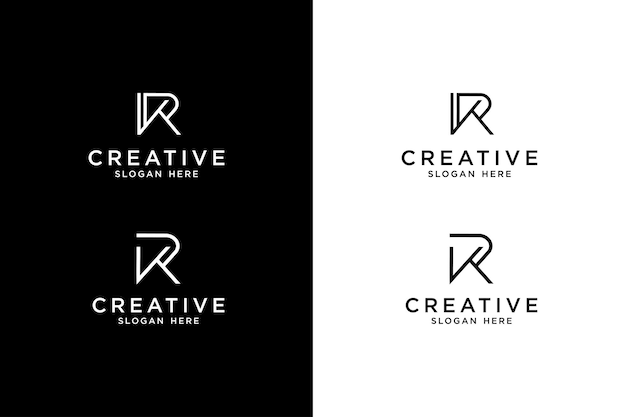 monogram KR logo design. simple RK letter vector