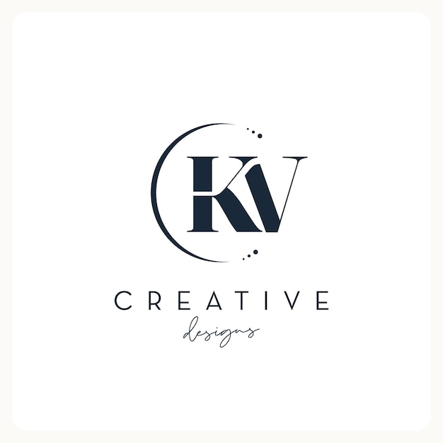 Monogram kv logo design, creative letter logo for business and company.