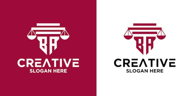 Monogram law letter collection logo design Premium Vector