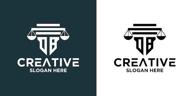 Monogram law letter collection logo design Premium Vector